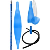 Kaya Juego de boquillas Shisha con Manguera- Acoplamiento de Manguera- Bazooka y boquillas Alugrip (Azul)